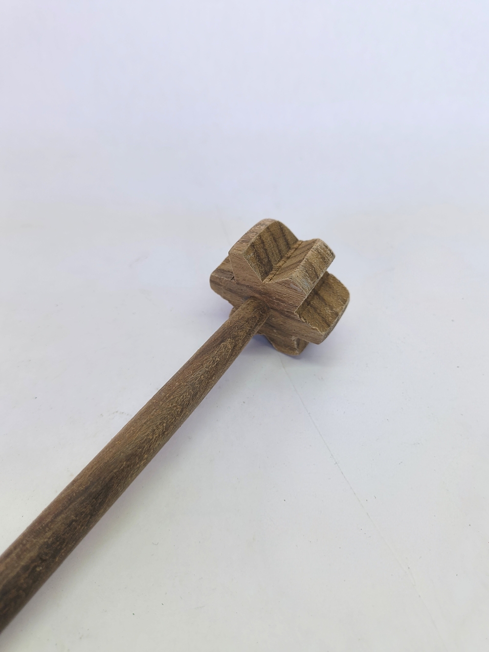 VINTAGE Indian Wooden Mathani Churning Mixer Blender Masher 9.5"